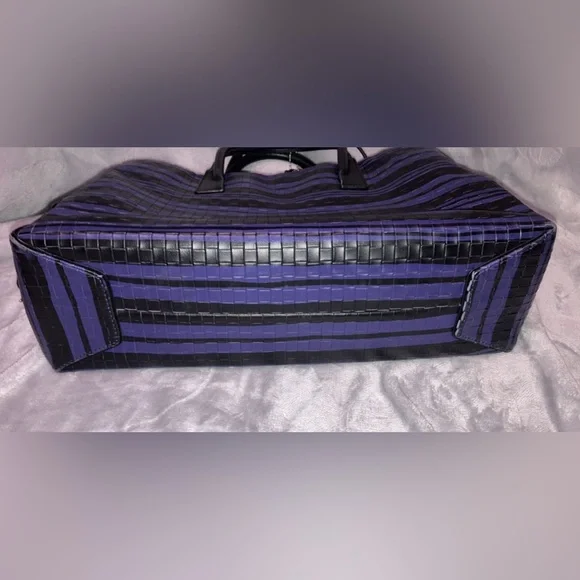 Coach Woven Indigo and Black Satchel - Picture 4 of 7